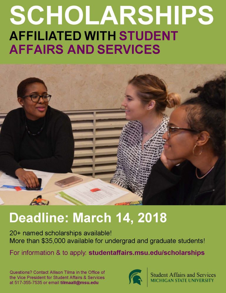 Student Affairs Scholarships Available Now! MSU Student Parent